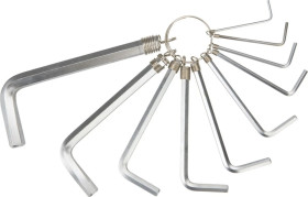 Klucze hex na kółku 1,5-10 mm stal CrV (zestaw 10 szt.) 35D954