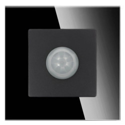 Czujnik ruchu PIR 200W, 60W dla LED - szklana ramka - czarny - Tawoia Glass