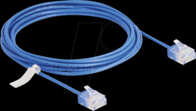 80798 RJ45 Network Cable Cat.6 UTP Ultra Slim 3 m blue with short plug