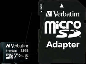 44083 MicroSDHC memory card 32GB, Verbatim, Class 10