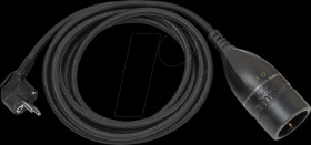 1161830010 Earthed extension cable, 3 m, black