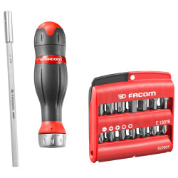 Facom ACL.2A2 Protwist 3 In 1 Ratcheting Screwdriver &amp; Bit Set