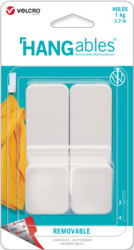 Adhesive hooks, holding force 1 kg, rubber/nylon, white, self-adhesive, VEL-30138-WEU