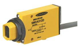 Czujniki fotoelektryczne Typu dyfuzyjnego w obudowie prostokątnej Banner z wyjściem przekaźnikowym zakres 380 mm LED