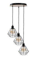 Lampa wisząca loftowa 3x E27 ATWOOD