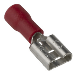 Konektor płaski Żeński 0.8 x 6.35mm 0.5 → 1.5 mm², 22 → 16 AWG długość 20.5mm Izolacja: Izolowane Cyna