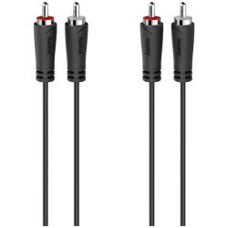 Hama 00205093 RCA Audio/Phono Cable Black 5m 2x RCA Plug to 2x RCA Plug