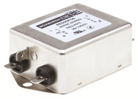 Filtr RFI 6A 1-fazowy 330kΩ 250 V AC DC → 60Hz 16 mH Roxburgh EMC Montaż w obudowie
