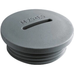 Dummy plug, PG16, (H) 6 mm, head Ø 27 mm, PA, glass fibre reinforced, black, 10551000216