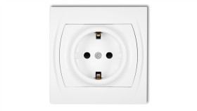 Logo Gniazdo Pojedyncze Z/U Schuko Biały Lgp-1Sp