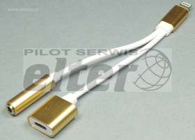 Adapter wt. iPhone 8pin - gn. 3,5mm + gn. iPhone