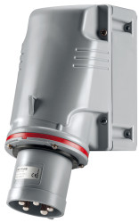 Złącze przemysłowe - zasilające 63A Wtyczka 415 V 3P + N + E Męski Scame Czerwony Montaż ścienny IP44