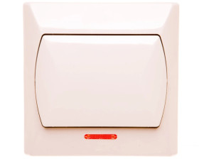 AKCENT Łącznik pojedynczy z podświetleniem beżowy ŁP-1AS/01