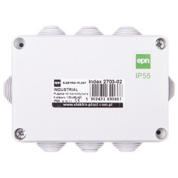 INDUSTRIAL Puszka 130x95x58 z 8 dław. IP55 2703-02