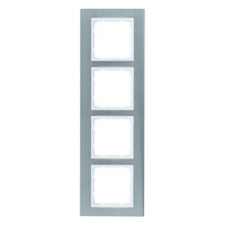 Berker B.7 Ramka 4-krotna pionowa stal szlachetna/biały 10143609
