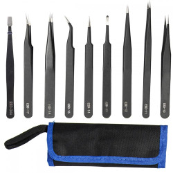 Zestaw 9 pincet antystatycznych VETUS ESD w etui
