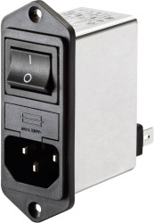 Schaffner FN 282-4-06 FN 282-4-06 Filtr sieciowy z przełącznikiem , z gniazdem nie generującym ciepła 250 V/AC 4 A 1 mH