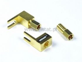 Konektor widełkowy zasil. 5mm kabel 4mm kątowa