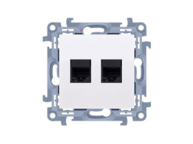 SIMON 10 Gniazdo telefoniczne podwójne RJ11 białe CT2.01/11 KONTAKT SIMON