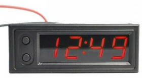 Panelowy zegar LED + termometr + woltomierz
