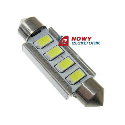 Dioda LED C5W 41mm 4xSMD5630 CAN CANBUS żarówka Biała 12V