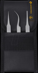5-030-A Tweezers kit, 3 pieces, titanium