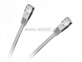 UTP/8c wtyk- wtyk 5m; zgodne biały kat. 6e płaski