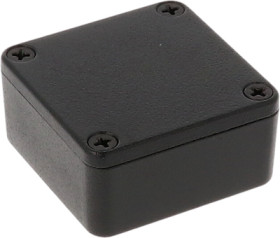 Aluminum die cast enclosure, (L x W x H) 50 x 50 x 25 mm, black (RAL 9005), IP54, 1590LLBBK