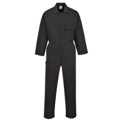 Coverall Black Polycotton Reg Leg - Larg