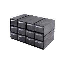 Magazynek szufladkowy modułowy 23x14x12.5cm, 12 szufladek, Konger PX12