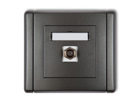 FLEXI Gniazdo antenowe pojedyncze typu "F" (SAT) niklowane grafitowy 11FGF-1 KARLIK