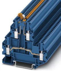 Złączka szynowa z odłącznikiem nożowym Phoenix Contact 26 → 12AWGŚruba UTTB 2.5-MT-P/P BU 22A 400 V