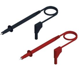 PL 2600 S W SET NEW Przewody PVC 1,0mm2, 1,0m, wtyk kątowy + sonda, kpl. 2 szt. (1 czarny + 1 czerwony), Hirschmann, 972425002,