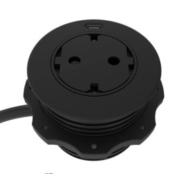 Gniazdo Solo, gniazdo Schuko F (DE) z gniazdem ładującym USB C, czarny, 82052726