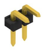 Pin header, 2 pole, pitch 2.54 mm, angled, black, 10058797