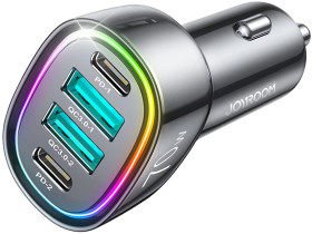Joyroom ładowarka samochodowa 70W z 4 portami: 2 x USB C, 2 x USB czarna
