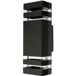 Kinkiet Ogrodowy Elewacyjny 2xGU10 góra dół VELA II LED Czarna IP54