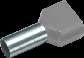 187711 Twin-Aderendhülse isoliert 2x4,0 mm²/12 mm, grau, 100er Pack