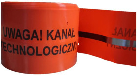 Taśma ostrzegawczo-lokalizacyjna pomarańczowa 20cm/0,5mm, 100 mb UWAGA! Kanał Technologiczny TOL-TPn/50/20