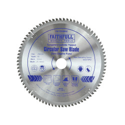 Faithfull FAIZ25080Z TCT Circular Saw Blade Zero Degree 250 x 30mm x 80T