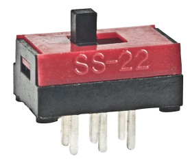 Przełącznik suwakowy, DPDT, montaż PCB, 100 mA przy 30 V DC, -15 → +60°C, NKK Switches