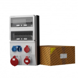 Rozdzielnica budowlana eXT-S/FI 63A 32A 16A 2x230V gniazda Mennekes Doktorvolt 0854