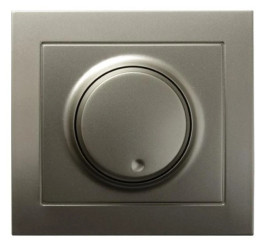 KIER Ściemniacz przyciskowo-obrotowy /żarowy i halogenowy/ satyna light ŁP-8W/45