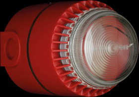 FLSVCLRD24V Flashni, red, clear lens, deep base, 24 V DC