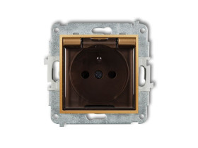 MINI Gniazdo hermetyczne z uziemieniem (klapka dymna przesłony torów prądowych) złoty 29MGPB-1zdp KARLIK