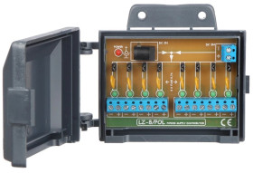 Dystrybutor zasilania (łączówka, rozgałęźnik) 2-we/8-wy max.24VDC 5,6A bezpiecznik 8x0,7A obudowa na ścianę LZ-8/POL