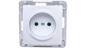 Impresja Gniazdo Pojedyncze B/U Z Przesłonami Białe Gp-1Yp/M/00