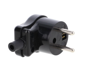 WTYCZKI Wtyczka kątowa z uziemieniem, skręcana czarny WK-1zc