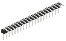 Pin header, 20 pole, pitch 2.54 mm, angled, black, 10056100