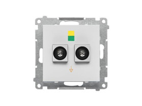 SIMON 55 Gniazdo ekwipotencjalne podwójne jasnoszary mat TGEK2.01/114 KONTAKT SIMON